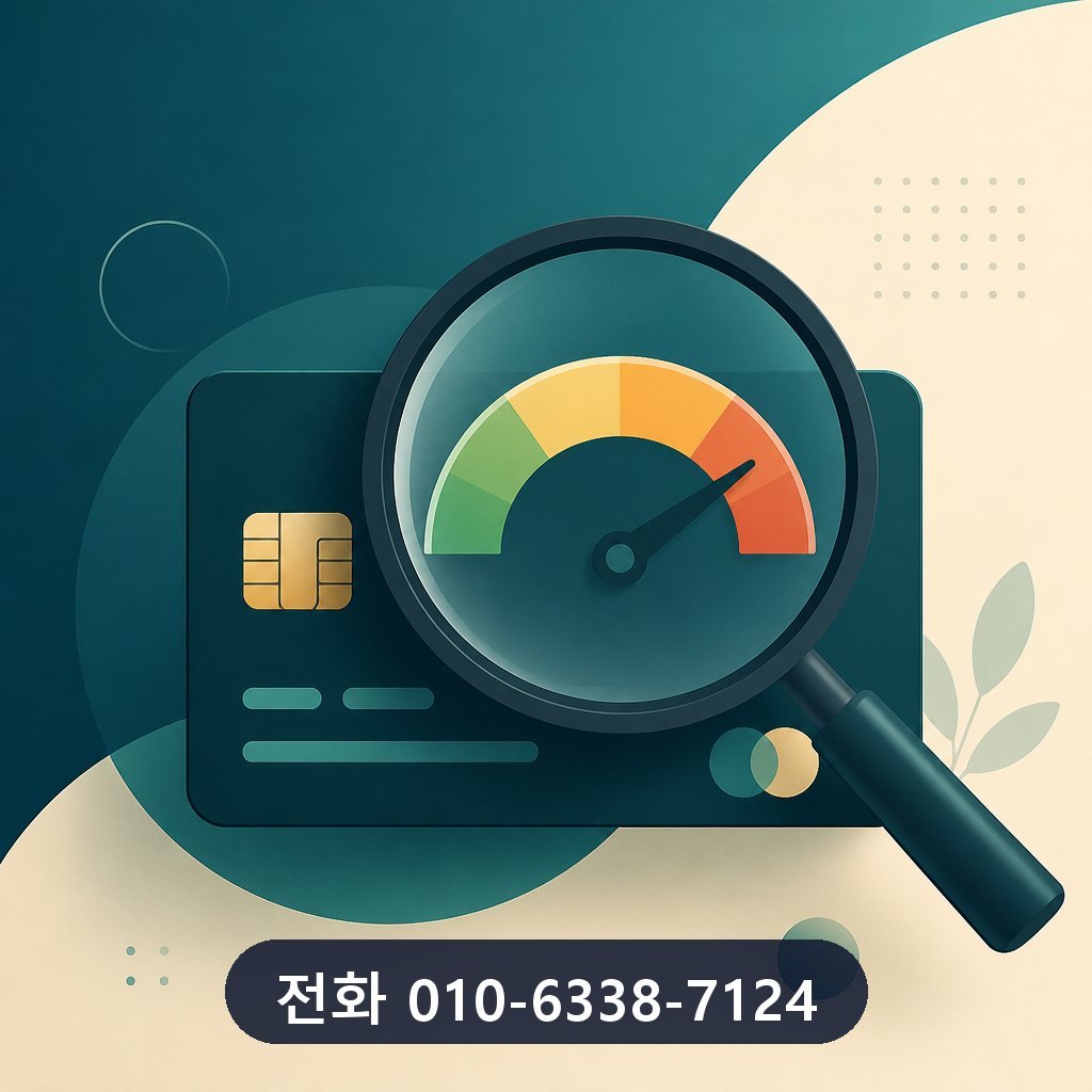 신용카드 대출 한도 확인 이미지 · 문의 010-6338-7124