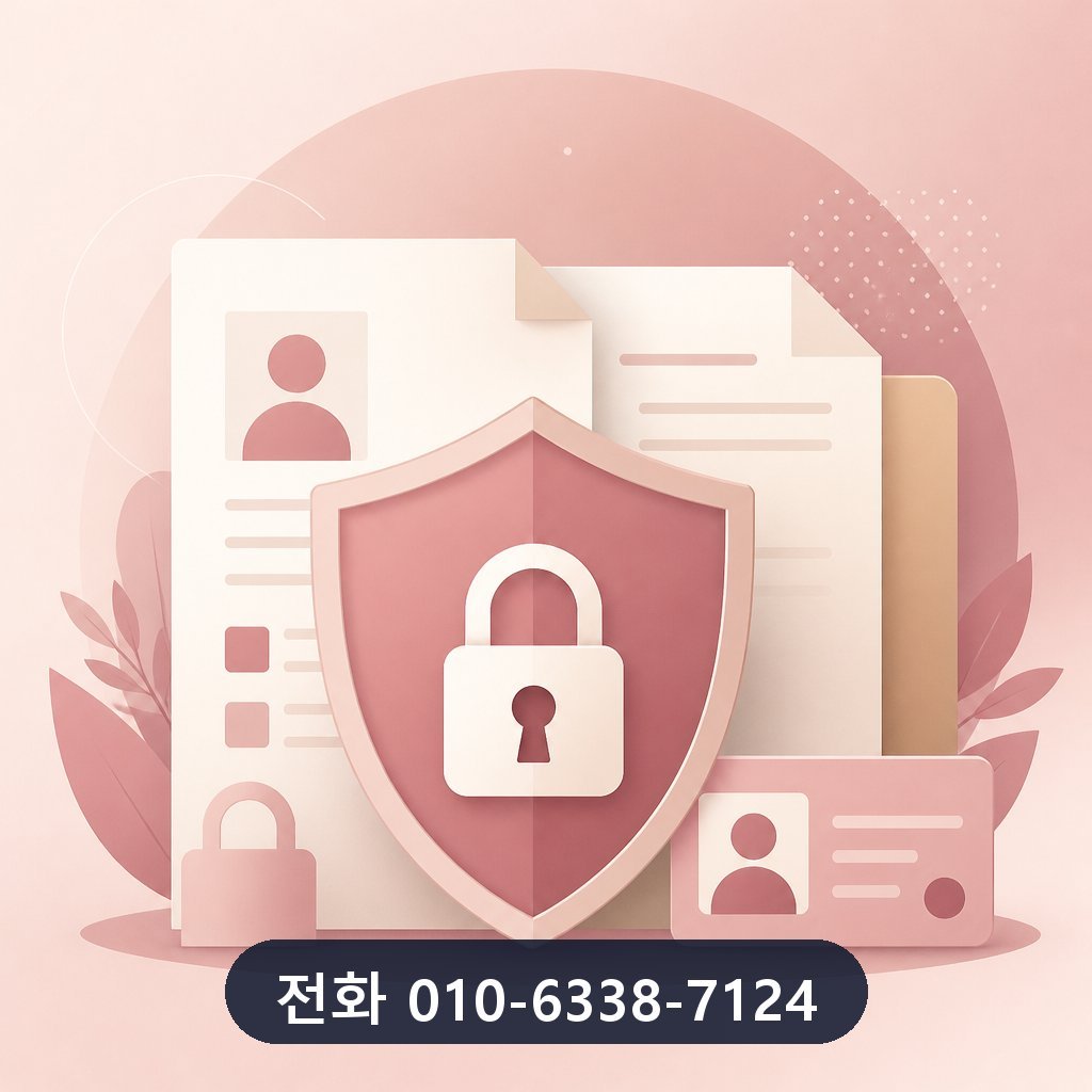 신용카드 대출 개인정보 보호 이미지 · 문의 010-6338-7124